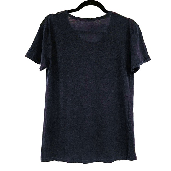 Zadig & Voltaire Amber Graphic Linen Love Tee Navy XS - Picture 3 of 6